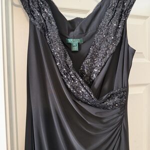 Lauren Ralph Lauren Black Sequin Embellished Maxi Dress